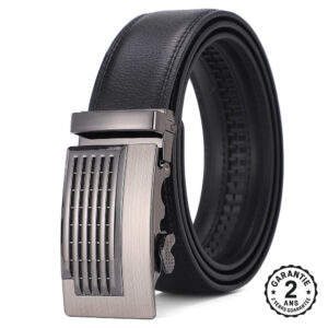Ceinture Homme Cuir Noir Marron Boucle Acier à Cliquet TheGrid 110cm 120cm 130cm