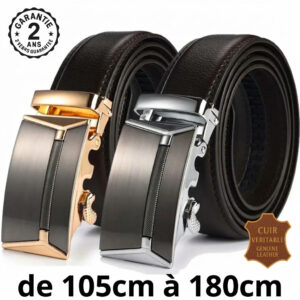 Ceinture Homme Cuir Véritable Grande Taille Acier 120 140 150 160 170 180 cm