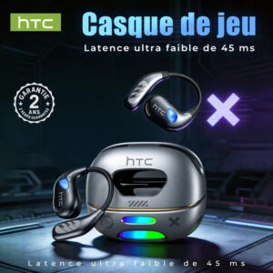 Casque Écouteurs Bluetooth Sans Fil HTC NE69 Intra-auriculaire Gaming RGB 40h