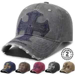 Casquette de Baseball Coton Homme Croix Chrétienne Brodé Catholique Jésus Église