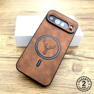 Coque Pixel 11 10 9 8 7 10a 9a 8a 7a Pro XL Similicuir Magsafe Cerf Caribou Luxe