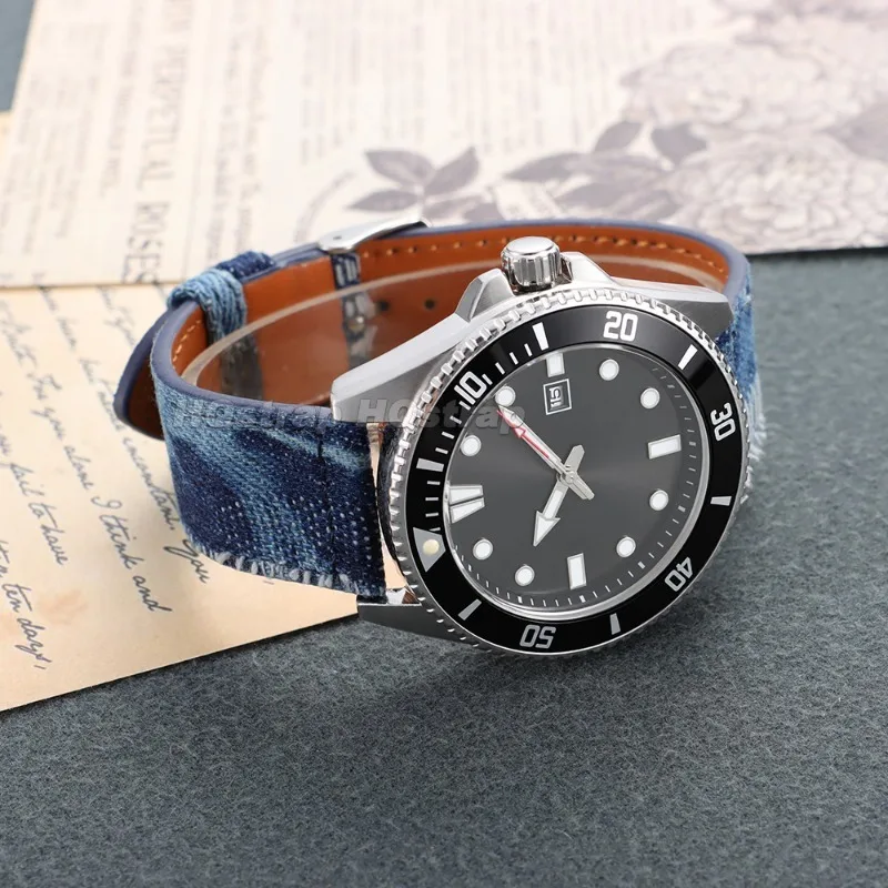 Bracelet de Montre Denim 18mm 20mm 22mm pour Huawei Seiko Bleu Nylon Pose Rapide – Image 13
