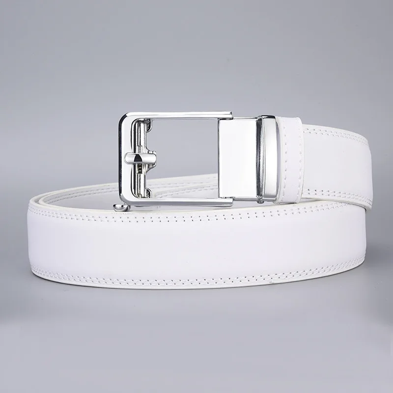 Ceinture Homme Cuir Véritable Blanche Automatique Acier 105 110 115 120 125 cm – Image 7