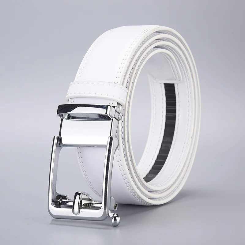 Ceinture Homme Cuir Véritable Blanche Automatique Acier 105 110 115 120 125 cm – Image 2
