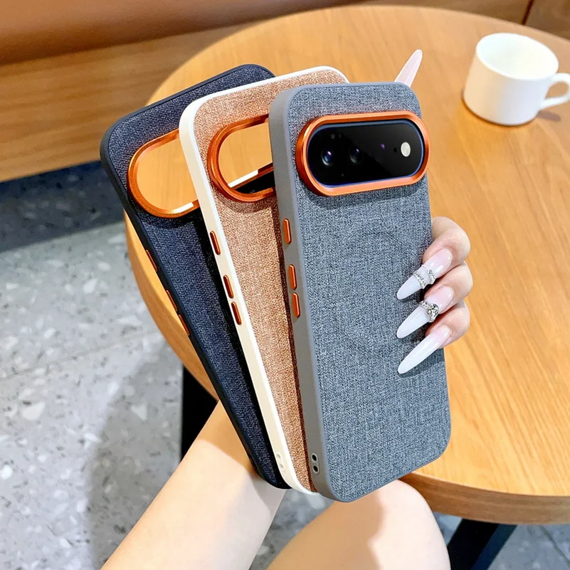 Coque Google Pixel 11 10 9 Pro XL 10a 9a Tissu Magnétique Magsafe Boutons Orange – Image 6