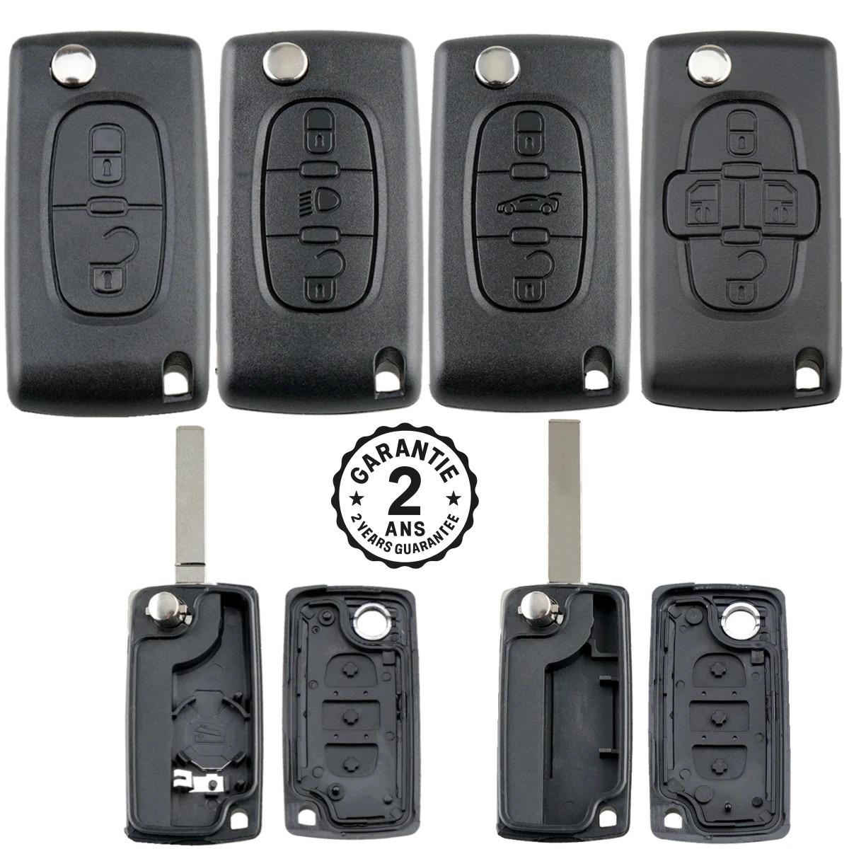 Coque de Remplacement Clé Peugeot 207 307 308 407 607 807 Citroën C2 C3 C4 C5 C6