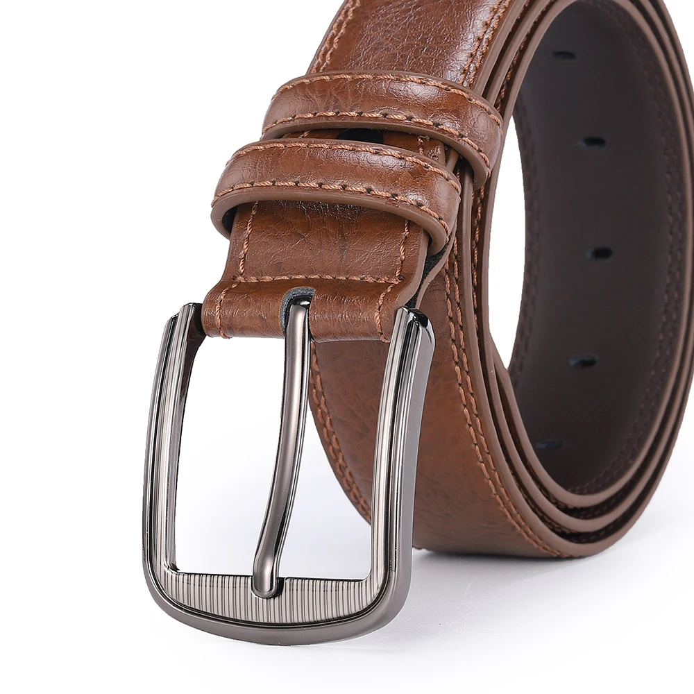 Ceinture Homme Cuir de Vache Boucle Acier Inox Uni 105 110 115 120 125 130 cm – Image 2