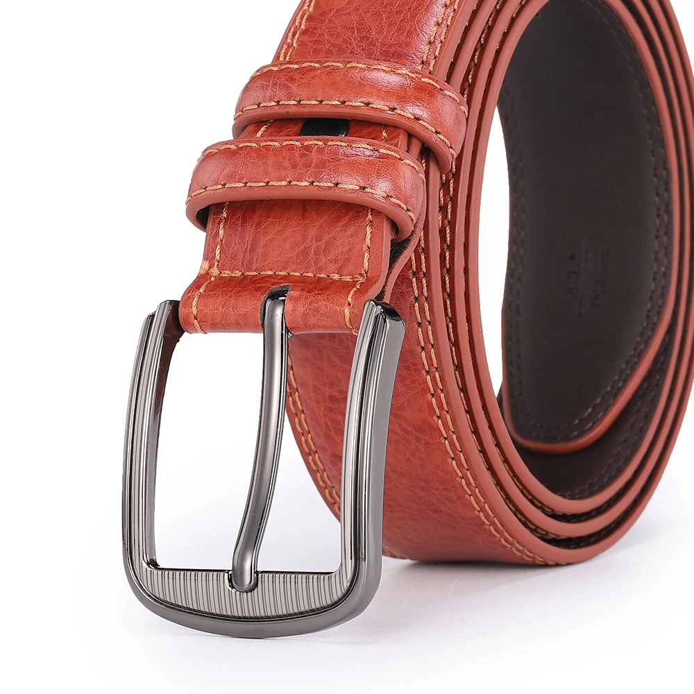 Ceinture Homme Cuir de Vache Boucle Acier Inox Uni 105 110 115 120 125 130 cm – Image 3