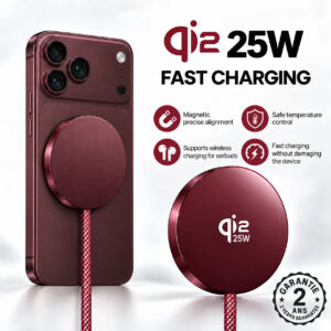 Chargeur Sans Fil Magnétique Magsafe 25W Qi2 USB-C Pour iPhone Samsung Pixel