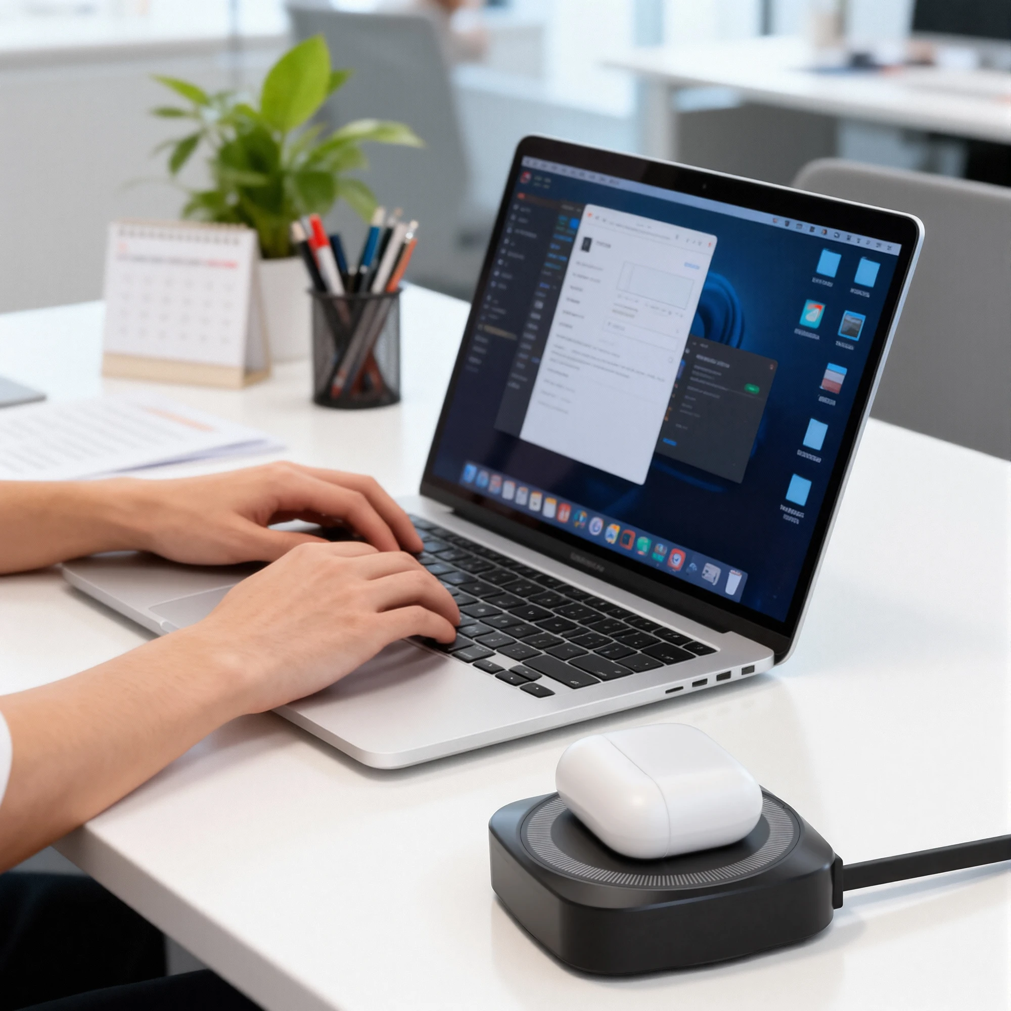 Chargeur Sans Fil Rapide 25W Qi2 Magnétique USB-C iPhone AirPod Câble Extensible – Image 3