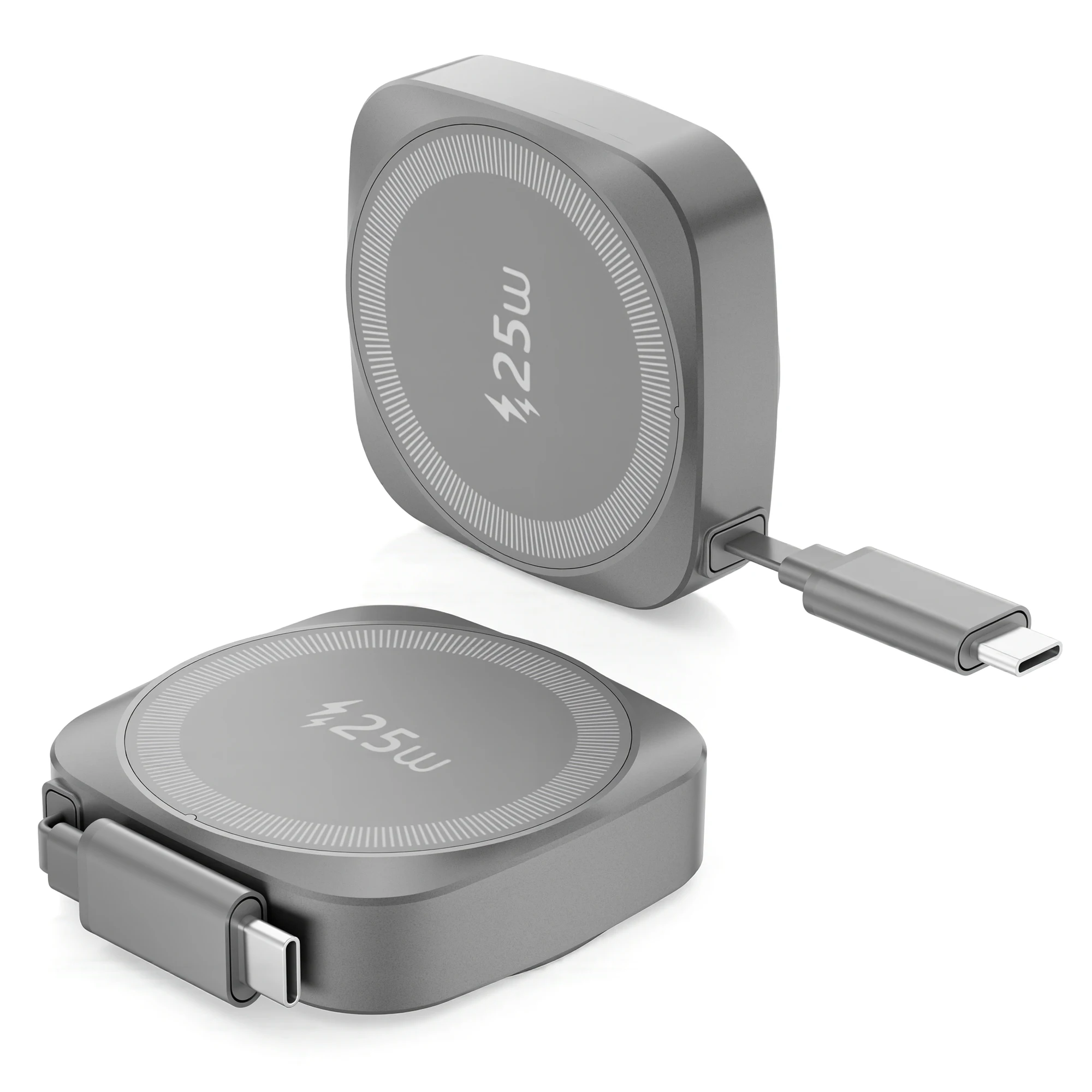 Chargeur Sans Fil Rapide 25W Qi2 Magnétique USB-C iPhone AirPod Câble Extensible – Image 5
