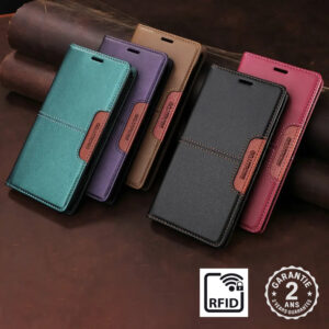 Coque Portefeuille Cuir PU Anti RFID Poco F7 F8 F9 M5S M6 M7 M8 X5 X6 X7 X8 Luxe