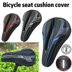 Housse Selle de Vélo VTT Sport Randonnée Mousse Aérée Réfléchissant Noir Bleu