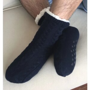 Chaussettes de Sol Homme Chaudes Hiver Thermique Style Fourrure Laine Rembourrée