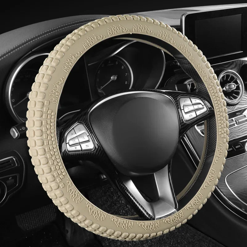 Housse Couvre Volant Silicone Antidérapante 38cm Universelle Design Pneu Voiture – Image 5