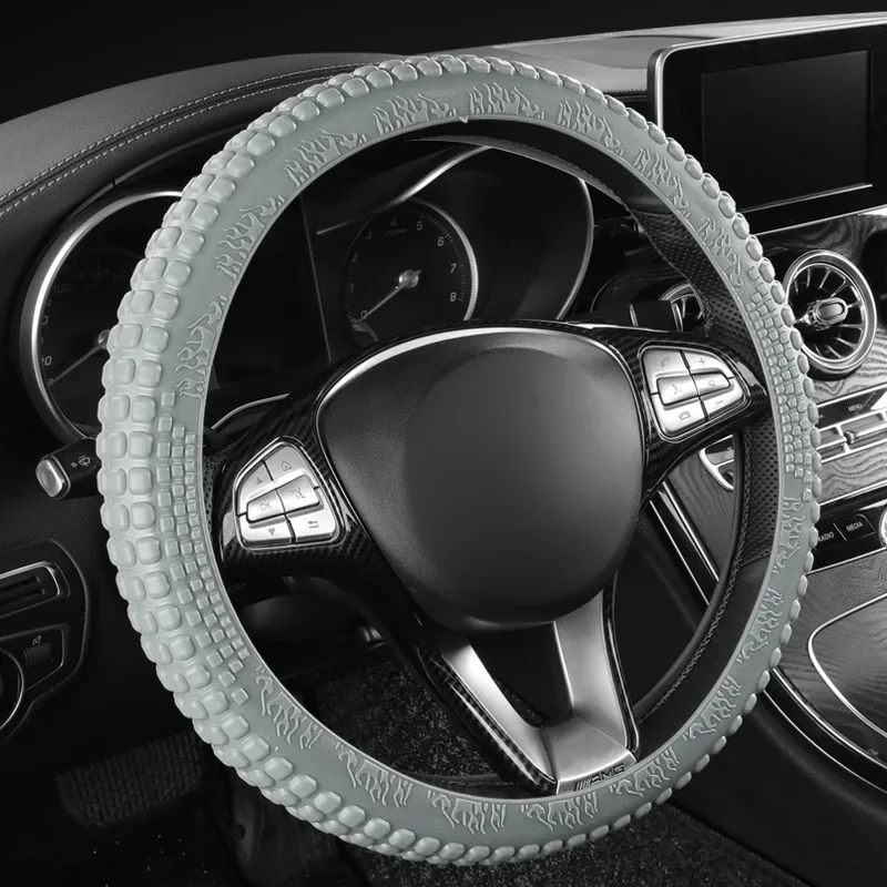 Housse Couvre Volant Silicone Antidérapante 38cm Universelle Design Pneu Voiture – Image 6