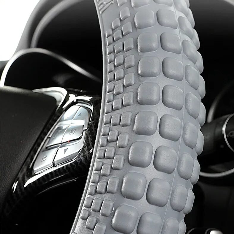 Housse Couvre Volant Silicone Antidérapante 38cm Universelle Design Pneu Voiture – Image 2