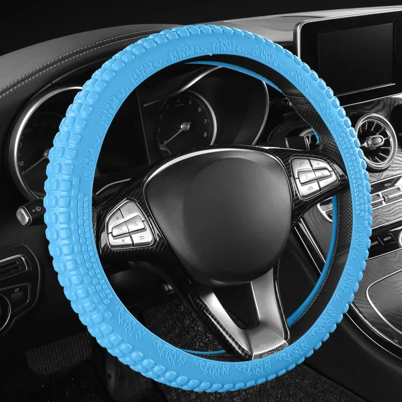 Housse Couvre Volant Silicone Antidérapante 38cm Universelle Design Pneu Voiture – Image 8